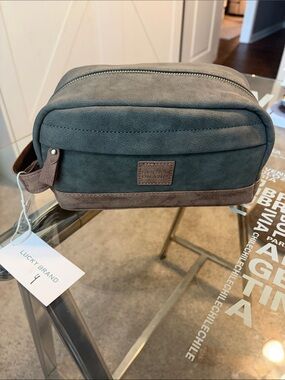 Lucky Brand Olive and Brown Men's Toiletry Kit NWT
